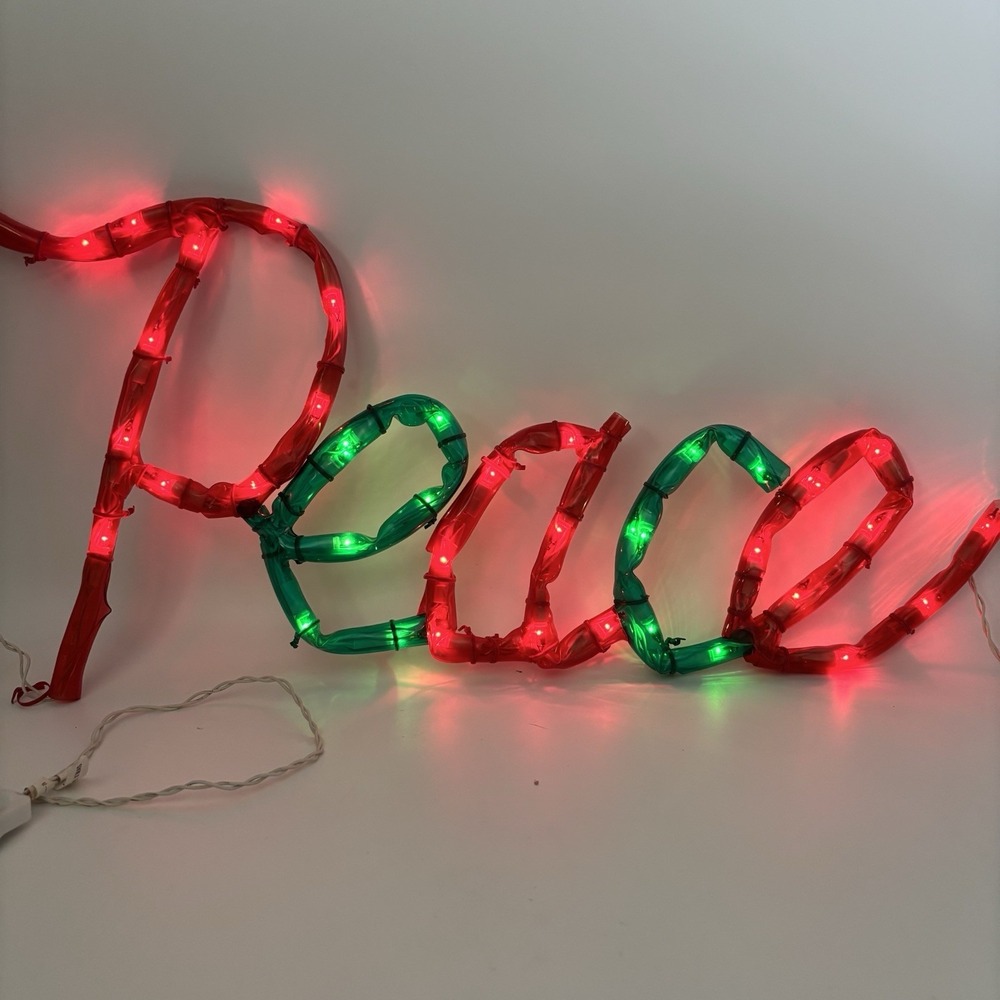 Vintage Mr. Christmas Mini Light‎ Sculpture Peace 1993 13x24 Indoor Outdoor